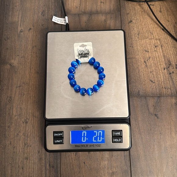 Striking Cat Eye Blue Beaded Bracelet lot C7 - Picture 5 of 5